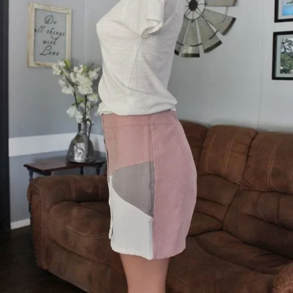 NWT She & Sky Corduroy Color Block Skirt - Picture 4 of 7